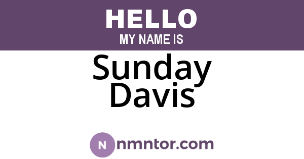 Sunday Davis