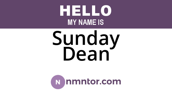 Sunday Dean