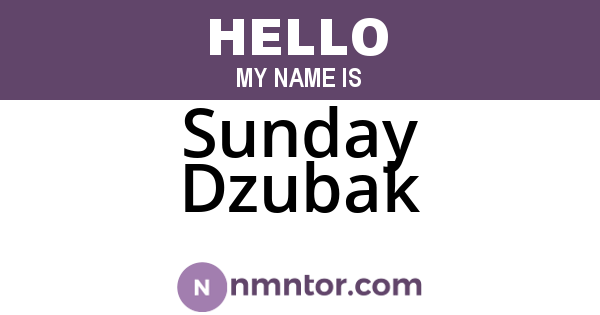 Sunday Dzubak