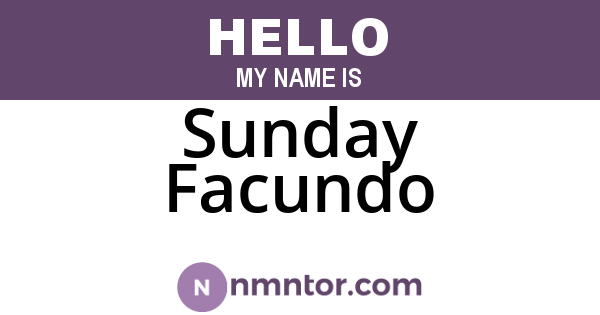 Sunday Facundo