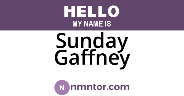 Sunday Gaffney
