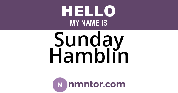 Sunday Hamblin