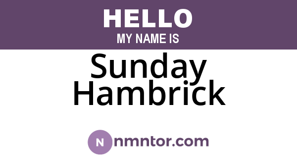 Sunday Hambrick