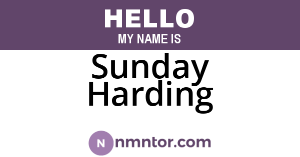 Sunday Harding