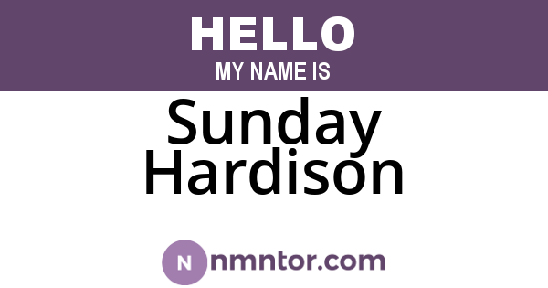 Sunday Hardison