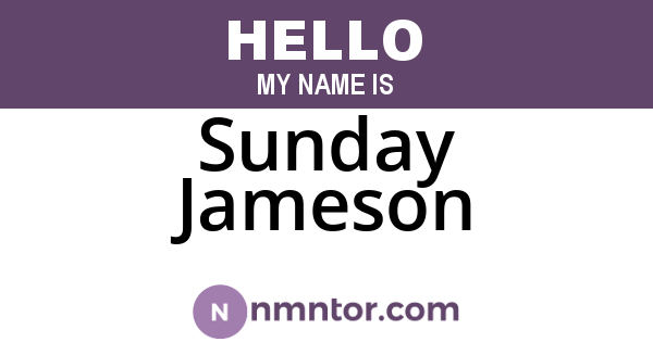 Sunday Jameson