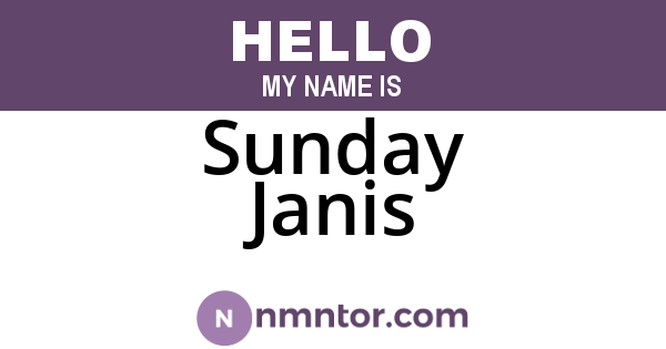 Sunday Janis