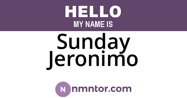 Sunday Jeronimo