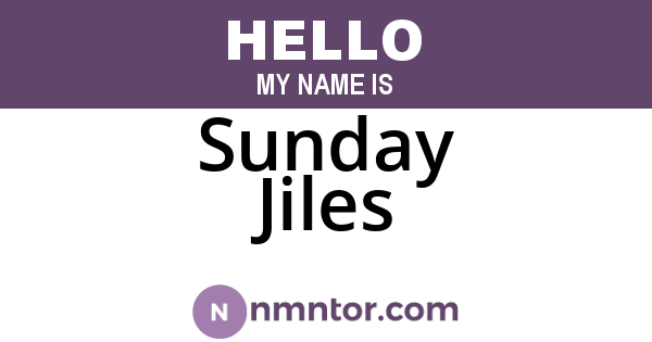 Sunday Jiles
