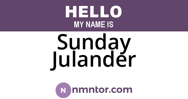 Sunday Julander