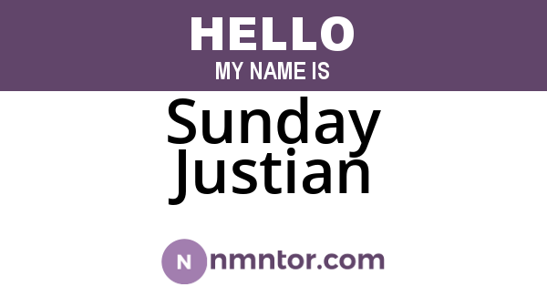 Sunday Justian