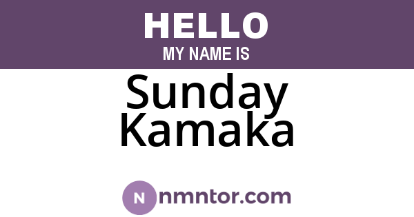 Sunday Kamaka
