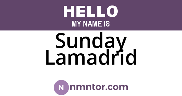 Sunday Lamadrid