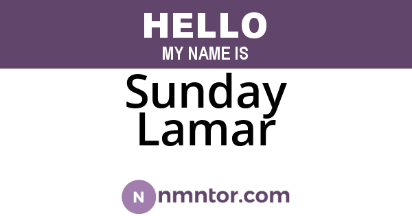 Sunday Lamar