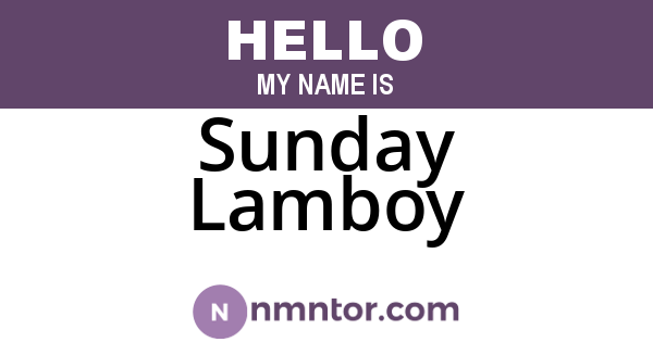 Sunday Lamboy