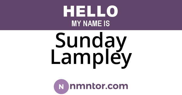 Sunday Lampley