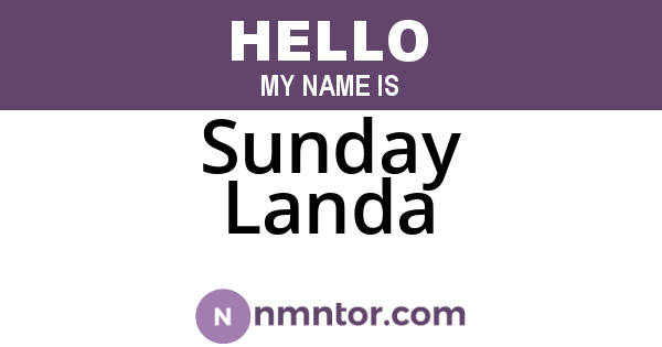 Sunday Landa