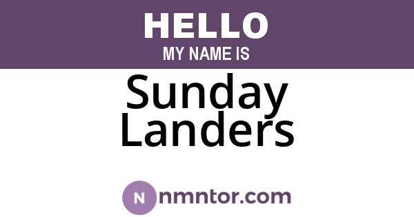 Sunday Landers