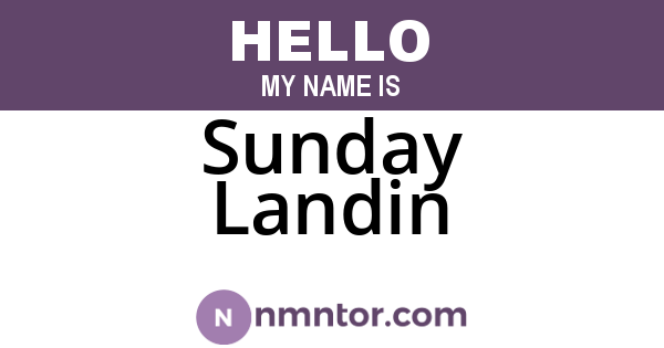 Sunday Landin