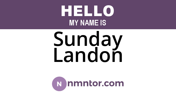 Sunday Landon