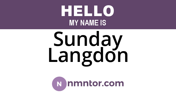 Sunday Langdon