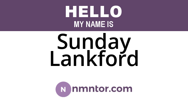Sunday Lankford