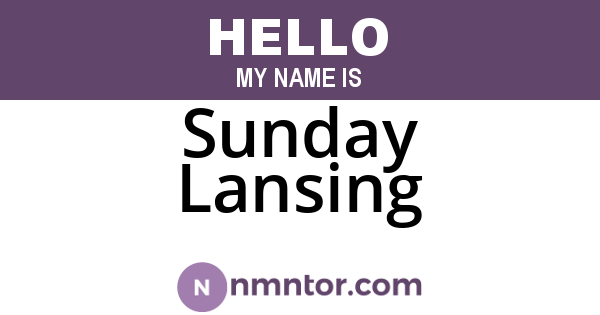 Sunday Lansing