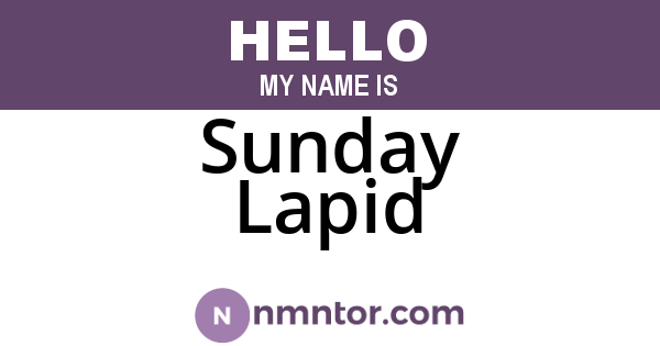Sunday Lapid