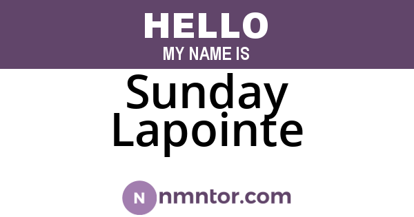 Sunday Lapointe