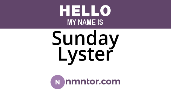 Sunday Lyster
