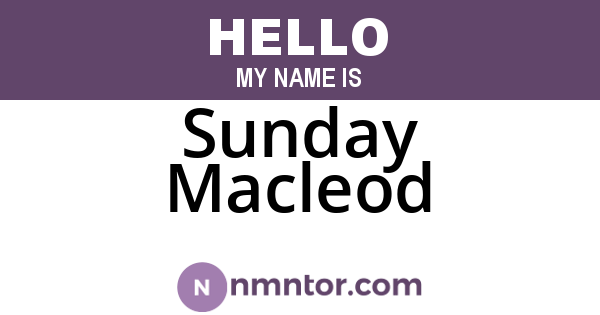 Sunday Macleod