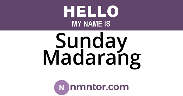 Sunday Madarang