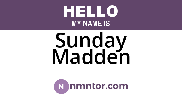 Sunday Madden