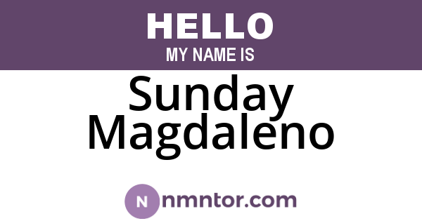 Sunday Magdaleno