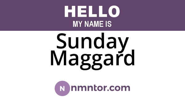 Sunday Maggard