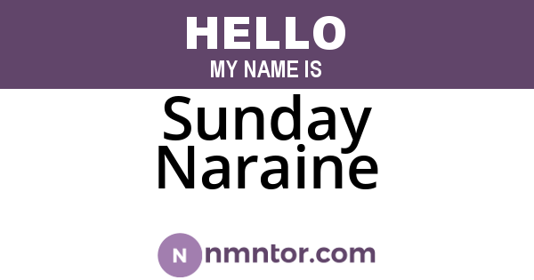 Sunday Naraine