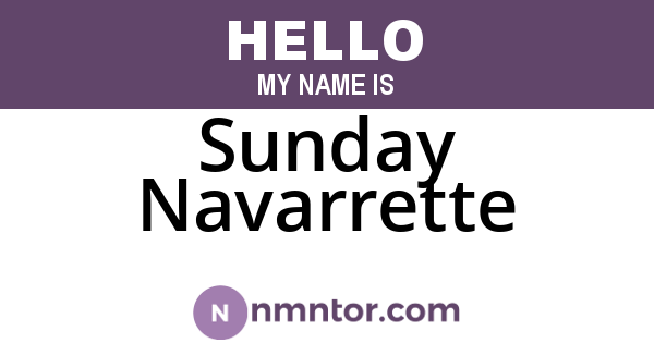 Sunday Navarrette
