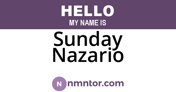 Sunday Nazario