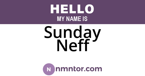 Sunday Neff