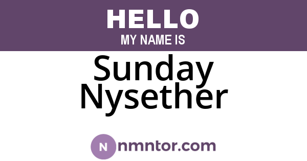 Sunday Nysether