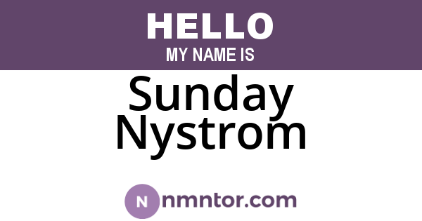 Sunday Nystrom
