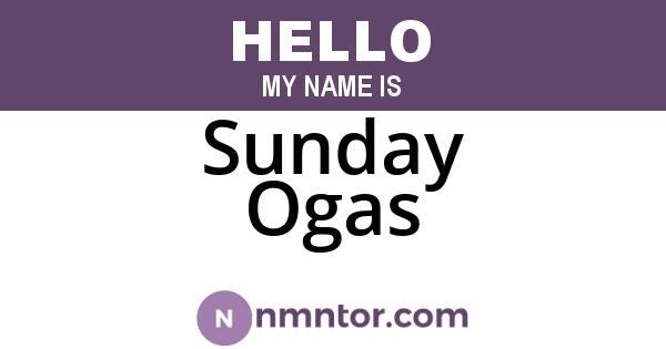 Sunday Ogas