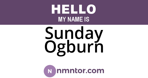 Sunday Ogburn