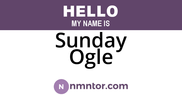 Sunday Ogle