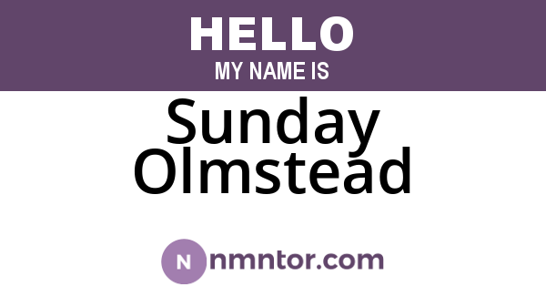 Sunday Olmstead