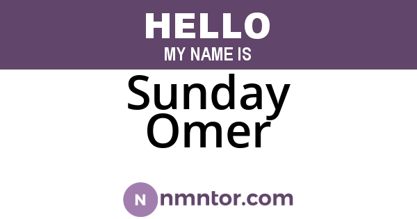 Sunday Omer