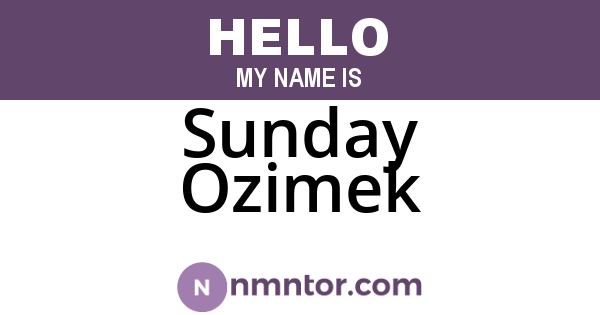 Sunday Ozimek