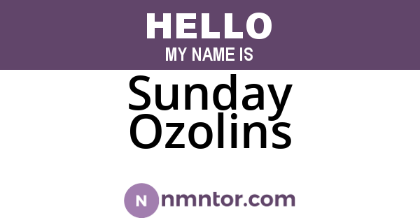 Sunday Ozolins