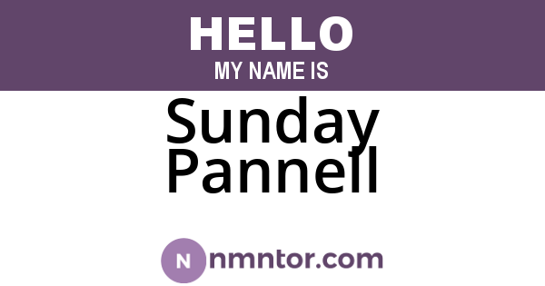 Sunday Pannell