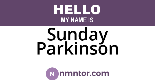 Sunday Parkinson